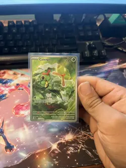 Pokemon TCG Caterpie 172/165 Scarlet & Violet 151 Holo Illustration Rare Card - Image 1