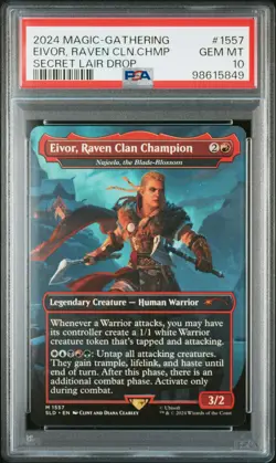 2024 MTG SECRET LAIR DROP #1557 EIVOR, RAVEN CLAN CHAMPION PSA 10 - Image 1