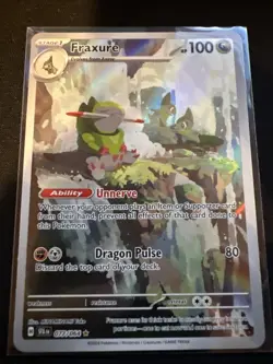 Pokemon TCG Fraxure 077/064 Shrouded Fable Illustration Rare Full Art Holo Card - Image 1