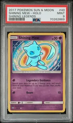 PSA 9 Shining Mew #40/73 Holo 2017 Pokemon Sun & Moon SM Shining Legends - Image 1
