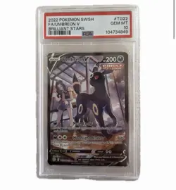 2022 Pokemon SWSH FA/Umbreon VMAX Brilliant Stars #TG22/TG30 PSA 10 - Image 1