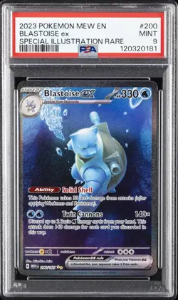 2023 POKEMON MEW EN-151 SPECIAL ILLUSTRATION RARE #200 BLASTOISE EX PSA 9 - Image 1