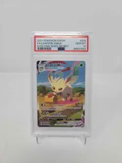 2021 POKEMON SWORD & SHIELD EVOLVING SKIES SECRET FULL ART/LEAFEON VMAX PSA 10 - Image 1
