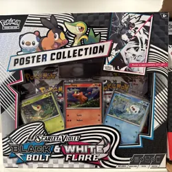 (4) Pokemon Black Bolt And White Flare Unova Poster Collection Lot IN HAND - Image 2