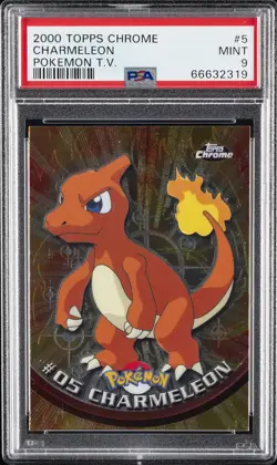 2000 TOPPS CHROME POKEMON T.V. #5 CHARMELEON PSA 9 - Image 1