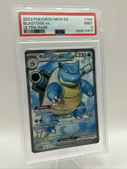 Pokemon TCG Blastoise ex Scarlet & Violet-151 184/165 Holo Ultra Rare PSA Mint 9 - Image 1