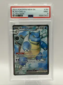 Pokemon TCG Blastoise ex Scarlet & Violet-151 184/165 Holo Ultra Rare PSA Mint 9 - Image 2