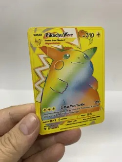 Pikachu Vmax Gold Metal Pokemon Card-Collectible Gift Display！Christmas NICE - Image 2