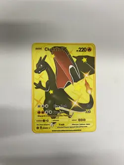 Charizard V Gold Metal Pokemon Card-Collectible Gift Display！Christmas NICE - Image 3