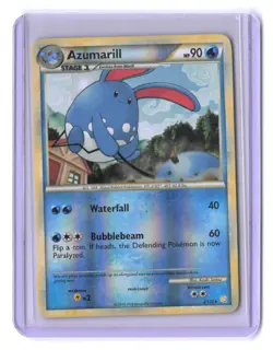 Azumarill 2/123 Heartgold & Soulsilver Reverse Holo Rare Pokemon TCG Card LP+ - Image 1