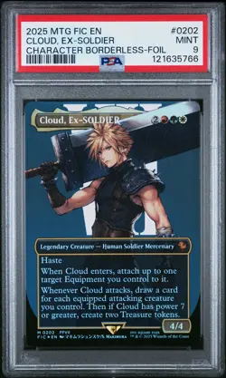 Cloud, Ex-Soldier 0202 Character Borderless-Foil MTG Final Fantasy PSA 9 - Image 1