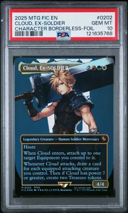 Cloud, Ex-Soldier 0202 Character Borderless-Foil MTG Final Fantasy PSA 10 - Image 1