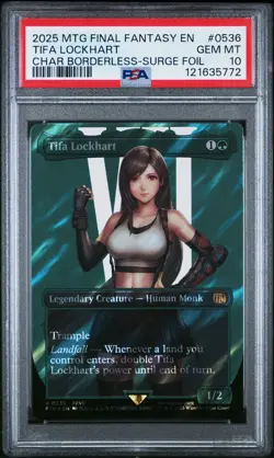 Tifa Lockhart 0536 Char Borderless-Surge Foil MTG PSA 10 - Image 1