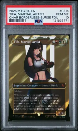 Tifa, Martial Artist 0214 Char Borderless-Surge Foil MTG PSA 10 - Image 1