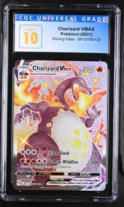 PRISTINE CGC 10 CHARIZARD VMAX SV107 SHINING FATES POKEMON - Image 1