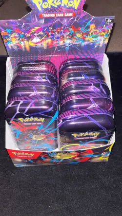 🚛🔥 Pokemon TCG Mega Evolution 9 Mini Tins Display Case Brand New Fast 📦 - Image 2