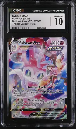 SYLVEON VMAX Brilliant Stars Trainer Gallery #TG15 CGC 10 Pokemon [Nostalgium] - Image 1