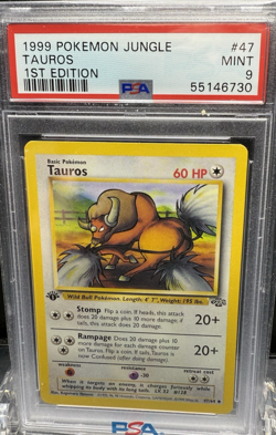 1999 POKEMON JUNGLE TAUROS 1ST EDITION #47 PSA 9 - Image 1