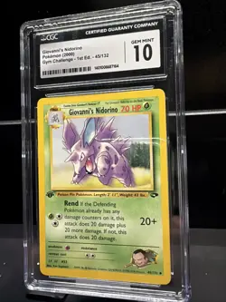 Giovanni's Nidorino Cgc Gem Mint 10 Pokemon (2000) Gym Challenge 1st ED 45/132 - Image 2