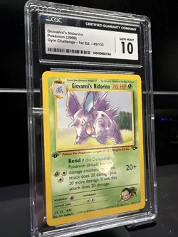 Giovanni's Nidorino Cgc Gem Mint 10 Pokemon (2000) Gym Challenge 1st ED 45/132 - Image 3