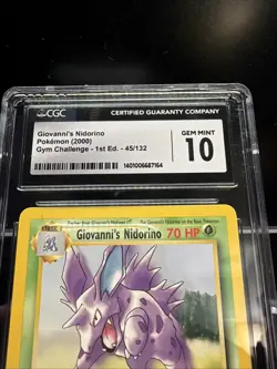 Giovanni's Nidorino Cgc Gem Mint 10 Pokemon (2000) Gym Challenge 1st ED 45/132 - Image 4