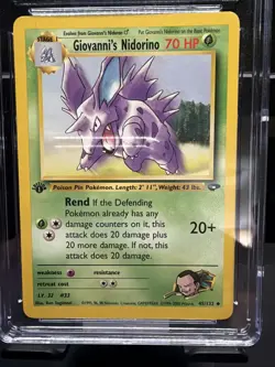 Giovanni's Nidorino Cgc Gem Mint 10 Pokemon (2000) Gym Challenge 1st ED 45/132 - Image 5