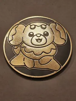 Pokemon Trading Card Games Fidough Gold Plastic Coin DRI - Image 1