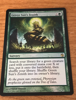 Green Sun's Zenith Foil 2011 Magic The Gathering Mirrodin Besieged NM - Image 1