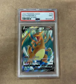 Graded PSA 9 2022 Pokemon SWSH FA/Charizard V Brilliant Stars #153 - Image 1