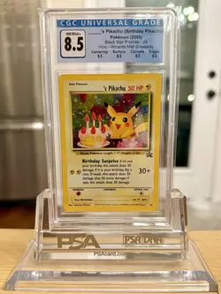 Birthday Pikachu Pokemon 2000 Black Star Promo CGC 8.5 - Wizards Mail Giveaway - Image 1