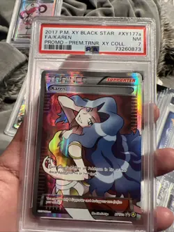 Pokemon Karen XY Premium Trainer Collection Full Art Promo #XY177a PSA 7 - Image 1