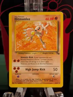 Pokemon Hitmonlee 22/62 Fossil Unlimited Rare WOTC HP - Image 1