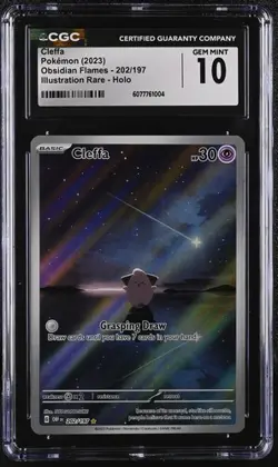CGC 10 GEM MINT! Cleffa 202/197 Illustration Rare Obsidian Flames Pokemon - Image 1
