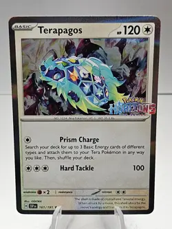 Terapagos 161/191 Stamped Holo Rare Pokemon Horizons Promo - Image 1