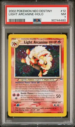 2002 POKEMON NEO DESTINY #12 LIGHT ARCANINE-HOLO PSA 7 - Image 1