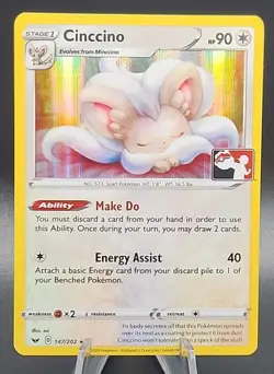 Play! Pokemon Prize Pack (Series 1) HOLO Sword Shield Cinccino 147/202 Near Mint - Image 1