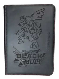 Pokemon TCG 9-Pocket Binder BCW Z-Folio Custom Laser Engraved Black Bolt! - Image 1