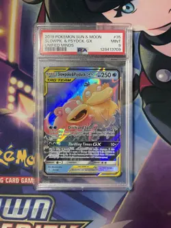 2019 POKEMON SUN & MOON UNIFIED MINDS #35 SLOWPOKE & PSYDUCK GX PSA 9 - Image 1