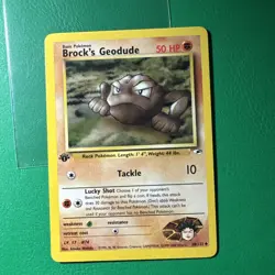 Brock's Geodude 38/132 1st Edition Gym Heroes Pokemon LP/NM - Image 1