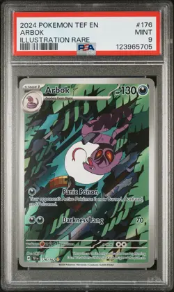 Pokemon TCG Arbok 176/162 Temporal Forces Illustration Rare Mint PSA 9 - Image 1