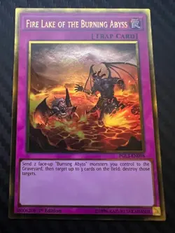 Yugioh Fire Lake of the Burning Abyss PGL3-EN098 Gold Rare 1st Edition VLP - Image 1