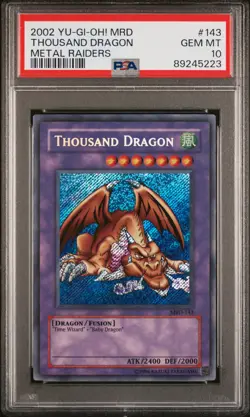 2002 YU-GI-OH! MRD-METAL RAIDERS #143 THOUSAND DRAGON PSA 10 - Image 1