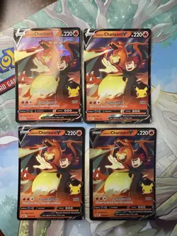Lance's Charizard V SWSH133 Black Star Promos Holo Pokemon TCG NM 4 Card Set - Image 1