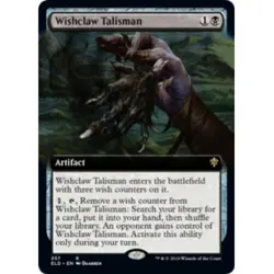 WISHCLAW TALISMAN (EXTENDED ART) Throne Of Eldraine ELD Magic MTG MINT CARD - Image 1