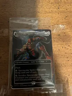 Magic The Gathering Marvel Legends Battle Damaged Spectacular Spider-Man Card - Image 1