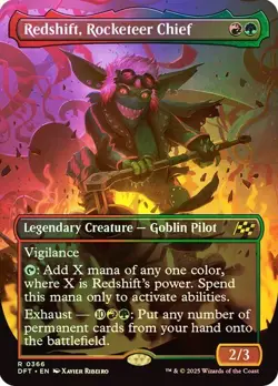 Redshift, Rocketeer Chief (Borderless) 366 Foil NM MTG Aetherdrift Magic - Image 1