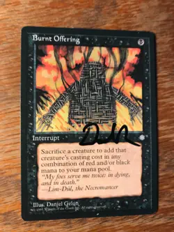 Magic the Gathering MTG Burnt Offering Ice Age signed NM - Image 2