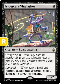 MTG Iridescent Vinelasher BloomBurrow Rare Creature Lizard Assassin NM - Image 1
