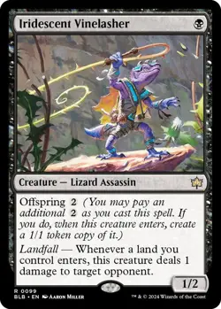 MTG Iridescent Vinelasher BloomBurrow Rare Creature Lizard Assassin NM - Image 2