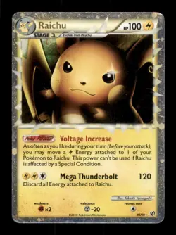 Pokemon TCG Raichu 83/90 Holo Prime Card Undaunted Set - Image 1
